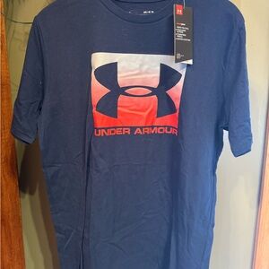 Under Armour Men's Blue and Red Graphic Tee